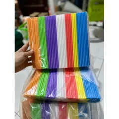 Combo 2000 ống hút nhựa 7 sắc màu, ống hút màu trắng loại đẹp dài 22cm