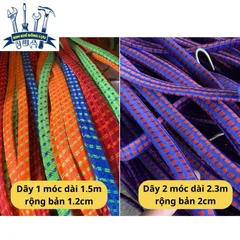 Day chun chằng hàng, dây buộc hàng, dây ràng 1 móc và 2 móc