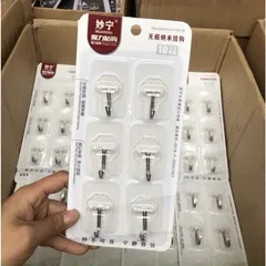 Vỉ 6 móc dán tường trong suốt chịu lực tốt - Móc treo
