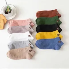 10 Đôi tất gấu cổ ngắn đủ màu - Tất vớ cổ ngắn