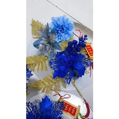 [ Tặng kèm keo nến ] Set hoa lá cành trang trí giỏ quà tháp bánh kẹo
