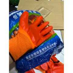Gang tay phủ sơn 2 mặt, gang tay bảo hộ lao động 388 màu cam và đen