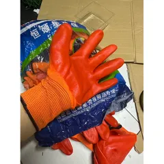 Gang tay phủ sơn 2 mặt, gang tay bảo hộ lao động 388 màu cam và đen