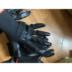 5 Đôi Gang tay phủ sơn màu đen bảo hộ lao động hàng bền đẹp