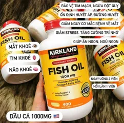 [modoria.] Viên Uống bổ sung Dầu cá Omega 3 Kirkland Signature Fish Oil 1000mg 400 viên - Mỹ