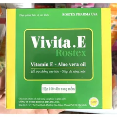 VIVITA. E ROSTEX Vitamin e 400 đẹp da, mờ thâm, chống lão háo, làm sáng và mịn da, sáng tự nhiên có tinh chất nha đam 