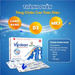Vipteen hỗ trợ tăng chiều cao ( D3 MK7 ) hộp 20 viên