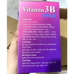 cao thể trạng, hỗ trợ kén ăn, người suy nhược, bị lao lực, mất ngủ Vitamin 3B Viphar B1 B6 B12 Bổ Sung Vitamin Nhóm B, Hỗ Trợ Bồi Bổ Cơ Thể, Nâng Cao Thể Trạng Cho Người Mệt Mỏi, Ăn Uống Kém