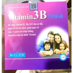cao thể trạng, hỗ trợ kén ăn, người suy nhược, bị lao lực, mất ngủ Vitamin 3B Viphar B1 B6 B12 Bổ Sung Vitamin Nhóm B, Hỗ Trợ Bồi Bổ Cơ Thể, Nâng Cao Thể Trạng Cho Người Mệt Mỏi, Ăn Uống Kém