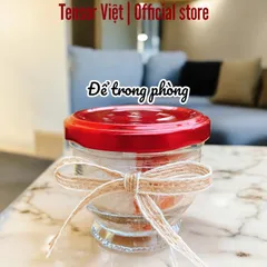 Hũ muối phong thuỷ (muối hồng + muối trắng) kết hợp xoắn đồng đỏ để trong phòng, bàn làm việc chiêu tài, trừ tà