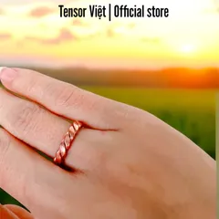 (Phạm Tráng Tensor Việt) Nhẫn hở cặp đôi đồng nguyên chất mẫu xoắn 2 mặt dẹt đủ size nam nữ