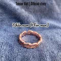 (Phạm Tráng Tensor Việt) Nhẫn hở cặp đôi đồng nguyên chất mẫu xoắn 2 mặt dẹt đủ size nam nữ