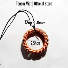 (Phạm Tráng Tensor Việt) Mặt dây chuyền đồng đỏ nguyên chất tensor 144mhz dày 4,5mm, tensor ring (không kèm dây)