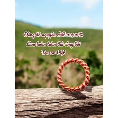 (Phạm Tráng Tensor Việt) Mặt dây chuyền đồng đỏ nguyên chất tensor 144mhz dày 4,5mm, tensor ring (không kèm dây)