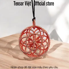 (Phạm Tráng Tensor Việt) Mặt dây chuyền đồng nguyên chất, charm túi xách Bông hoa sự sống 144Mhz chống bức xạ