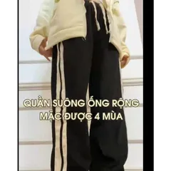 Quần ống rộng nhung tăm Unisex- Mua tấm lót sàn ban công nhận Deal Hời