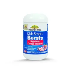 Nature’s Way Kids Smart Bursts High DHA Omega-3 Fish Oil Trio 60 viên nhai mềm