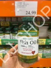 Viên Uống Dầu Cá Không Mùi Fish Oil Omega-3 1400mg, 130 Viên Hỗ Trợ Tim Mạch và Não Bộ - Nature's Bounty Mỹ 885657