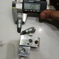 cụm cặp 2 panme Mitutoyo Japan kèm đế nhôm tháo máy tinh chỉnh vị trí 0.01mm