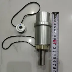 cụm trục xoay dài thông lỗ kèm pulley dây đai răng đồng bộ nhôm inox bước 5mm