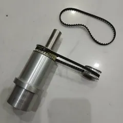 cụm trục xoay dài thông lỗ kèm pulley dây đai răng đồng bộ nhôm inox bước 5mm