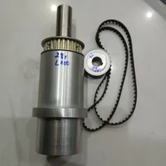 cụm trục xoay dài thông lỗ kèm pulley dây đai răng đồng bộ nhôm inox bước 5mm