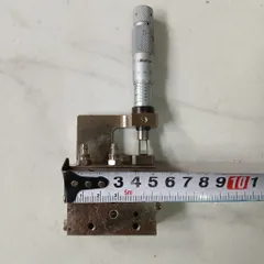 [full thép chỉnh nghiêng] cụm panme mitutoyo rãnh 0 15 0.01mm kèm kim chỉnh nghiêng 2 ống khí