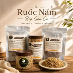 Chà bông nấm Việt- Bếp Gấu Ca vị truyền thống, ruốc nấm hương chay đậm đà, thơm ngon