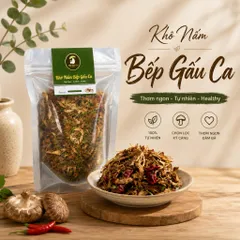 Khô Nấm Cay, Khô Nấm Lá Chanh Bếp Gấu Ca, khô chay ăn vặt hữu cơ, Food