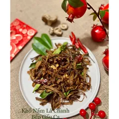 Khô Nấm Cay, Khô Nấm Lá Chanh Bếp Gấu Ca, khô chay ăn vặt hữu cơ, Food