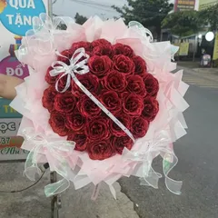Bó hoa hồng nhũ đỏ dáng công chúa 30 bông tặng 20/10