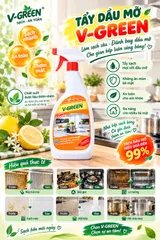 Siêu tẩy dầu mỡ V-Green sạch nhanh-an toàn chai 600ml