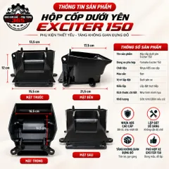 Hộp cốp dưới yên Yamaha Exciter 150 màu đen mẫu mới nhựa ABS siêu bền
