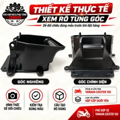 Hộp cốp dưới yên Yamaha Exciter 150 màu đen mẫu mới nhựa ABS siêu bền