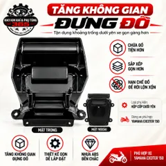 Hộp cốp dưới yên Yamaha Exciter 150 màu đen mẫu mới nhựa ABS siêu bền
