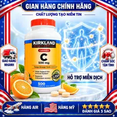 VIÊN NGẬM VITAMIN C 500MG KIRKLAND SIGNATURE VỊ CAM 500 VIÊN MỸ