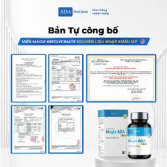Thực phẩm bổ sung MAGIE ADA GOLD 2IN1 – Magie Bisglycinate, Magie Lactat, Kẽm & Vitamin B6, Hộp 30 viên.