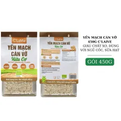 Yến mạch hữu cơ C'Lavie cán dẹt, cán vỡ size 450g-200g-70g cho bé ăn dặm từ 6m