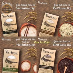 Gạo Hữu Cơ ST25 cho bé ăn dặm Vietsuisse | NÀNG HƯƠNG | HOA SỮA | HasaBio cho bé và cả nhà