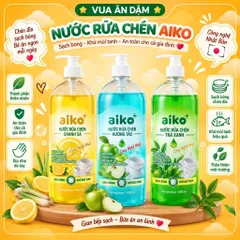 Nước rửa chén Aiko chai 1000ml-Công nghệ mới sạch bóng & khử mùi tanh