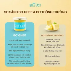  Bơ Ghee Hữu Cơ EASY–Ghee Butter Organic, Không Lactose, Giàu Dinh Dưỡng, Dành Cho Bé Ăn Dặm & Gia Đình