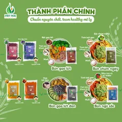 Bún Ngũ Sắc Việt Thái Organic Sạch Nguyên Chất Eat Clean Ăn Dặm Siêu Ngon Tiện Lợi Gói 500G