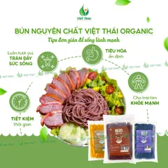 Bún Ngũ Sắc Việt Thái Organic Sạch Nguyên Chất Eat Clean Ăn Dặm Siêu Ngon Tiện Lợi Gói 500G