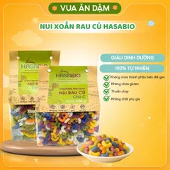 Nui Xoắn rau củ, Nui Maccaroni chữ C rau củ cho bé ăn dặm và cả nhà-HasaBio