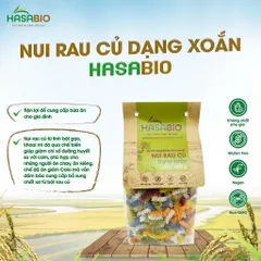 Nui Xoắn rau củ, Nui Maccaroni chữ C rau củ cho bé ăn dặm và cả nhà-HasaBio