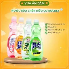 Nước rửa chén hữu cơ Rocket rửa chén bát ăn dặm cho bé 600ml (Made in Japan)