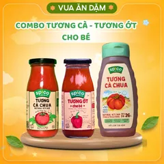 Combo Tương Ớt Tươngg Cà Chua SPICO Cho Bé Tương Ớt Tương Cà Cô Đặc Tự Nhiên - Chai 255g