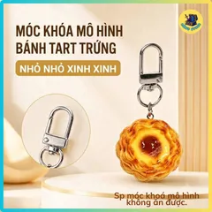 Móc Khóa Mô Hình Bánh Tart Trứng Mini Y Như Thật - Móc Chìa Khóa Treo Balo, Túi Xách Dễ Thương - ĐĂNG STORE