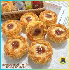 Móc Khóa Mô Hình Bánh Tart Trứng Mini Y Như Thật - Móc Chìa Khóa Treo Balo, Túi Xách Dễ Thương - ĐĂNG STORE