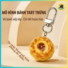 Móc Khóa Mô Hình Bánh Tart Trứng Mini Y Như Thật - Móc Chìa Khóa Treo Balo, Túi Xách Dễ Thương - ĐĂNG STORE